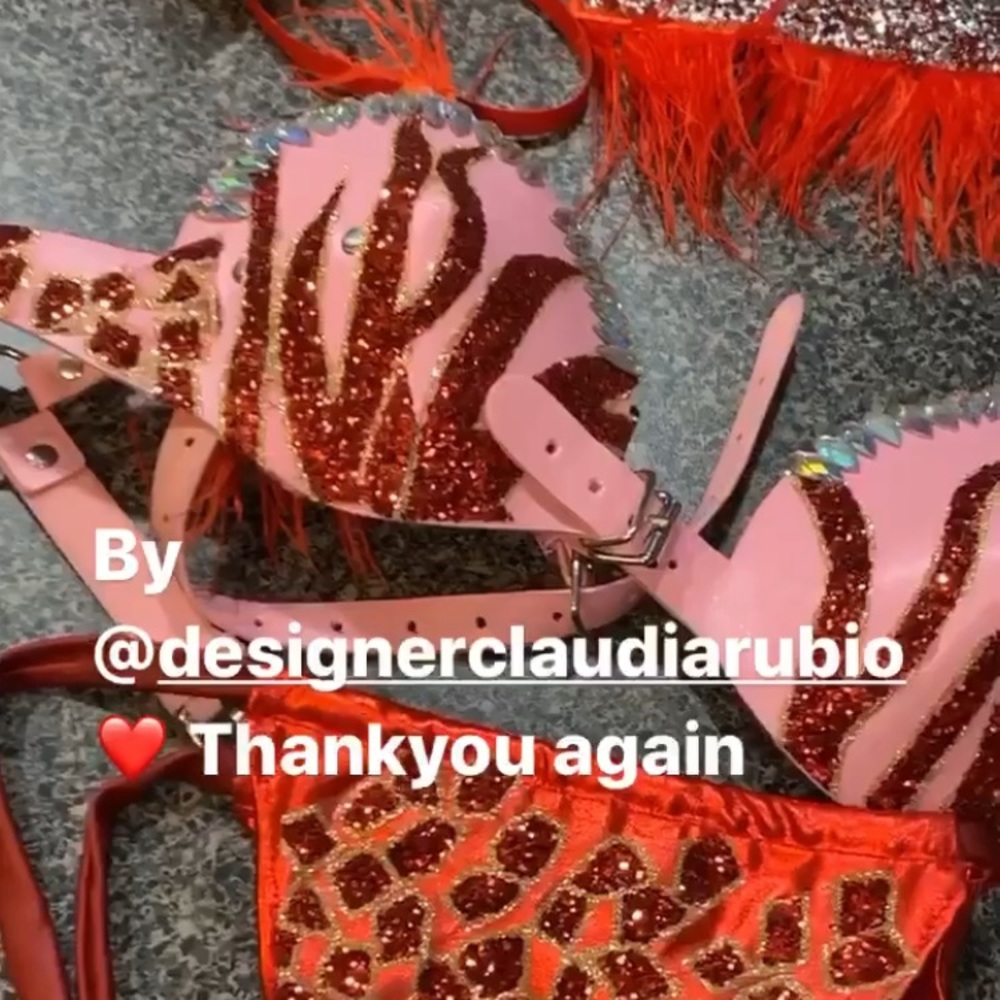 Carnival Bra with Crystals and Feathers